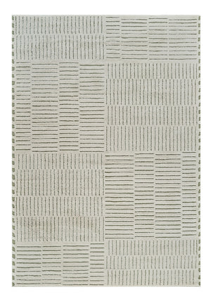 Homeroots 8' X 11' Cream And Green Abstract Distressed Area Rug  Polypropylene 559043