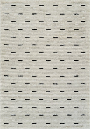 Homeroots 5' X 8' Cream And Black Abstract Distressed Area Rug  Polypropylene 559045