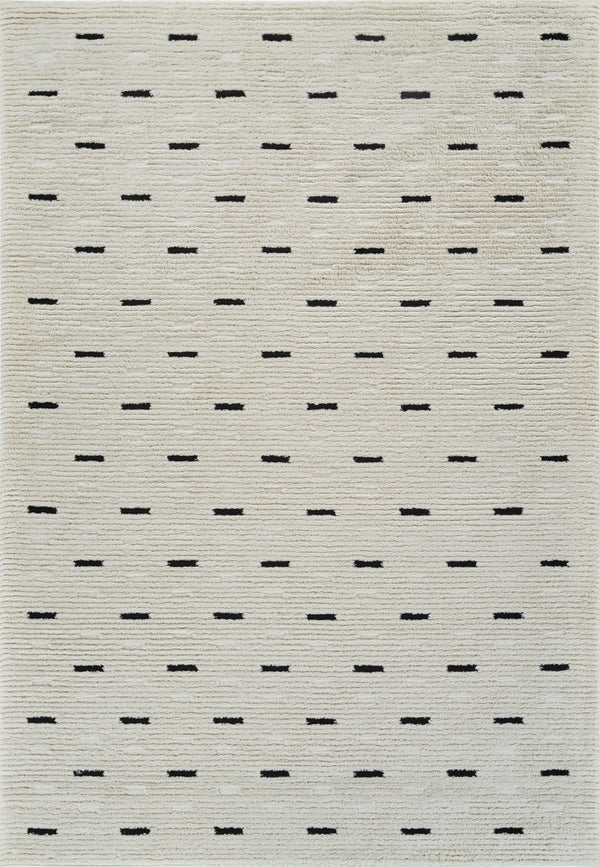 Homeroots 5' X 8' Cream And Black Abstract Distressed Area Rug  Polypropylene 559045