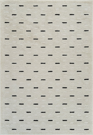 Homeroots 8' X 11' Cream And Black Abstract Distressed Area Rug  Polypropylene 559047