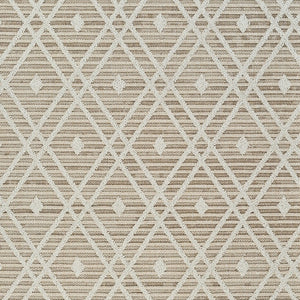 Homeroots 4' X 6' Cream And Brown Geometric Distressed Indoor Outdoor Area Rug  Polypropylene 559049