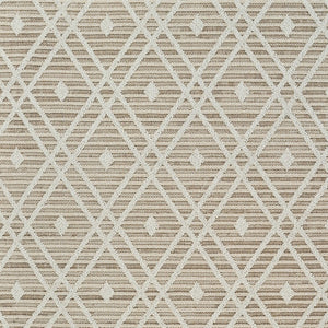 Homeroots 5' X 8' Cream And Brown Geometric Distressed Indoor Outdoor Area Rug  Polypropylene 559050