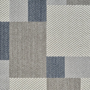 Homeroots 4' X 6' Gray And Blue Geometric Distressed Indoor Outdoor Area Rug  Polypropylene 559059