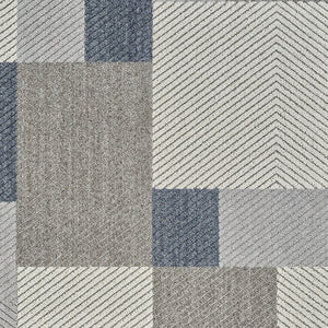Homeroots 5' X 8' Gray And Blue Geometric Distressed Indoor Outdoor Area Rug  Polypropylene 559060