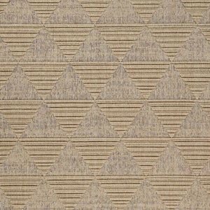HomeRoots 5' Geometric Distressed Area Rug - Beige & Brown Indoor/Outdoor Rug for High-Traffic Spaces & Decor 559065