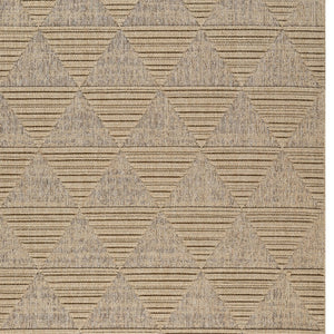 Homeroots 5' X 8' Beige And Brown Geometric Distressed Indoor Outdoor Area Rug  Polypropylene 559065