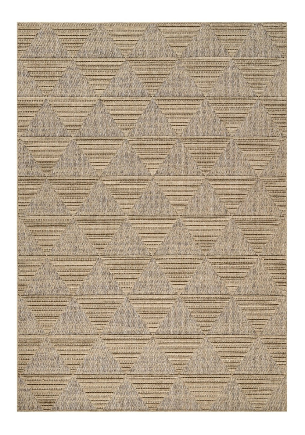HomeRoots 7' Beige and Brown Geometric Distressed Area Rug – Stylish, Durable, and Versatile for Indoor or Outdoor Spaces 8' X 11' 559067