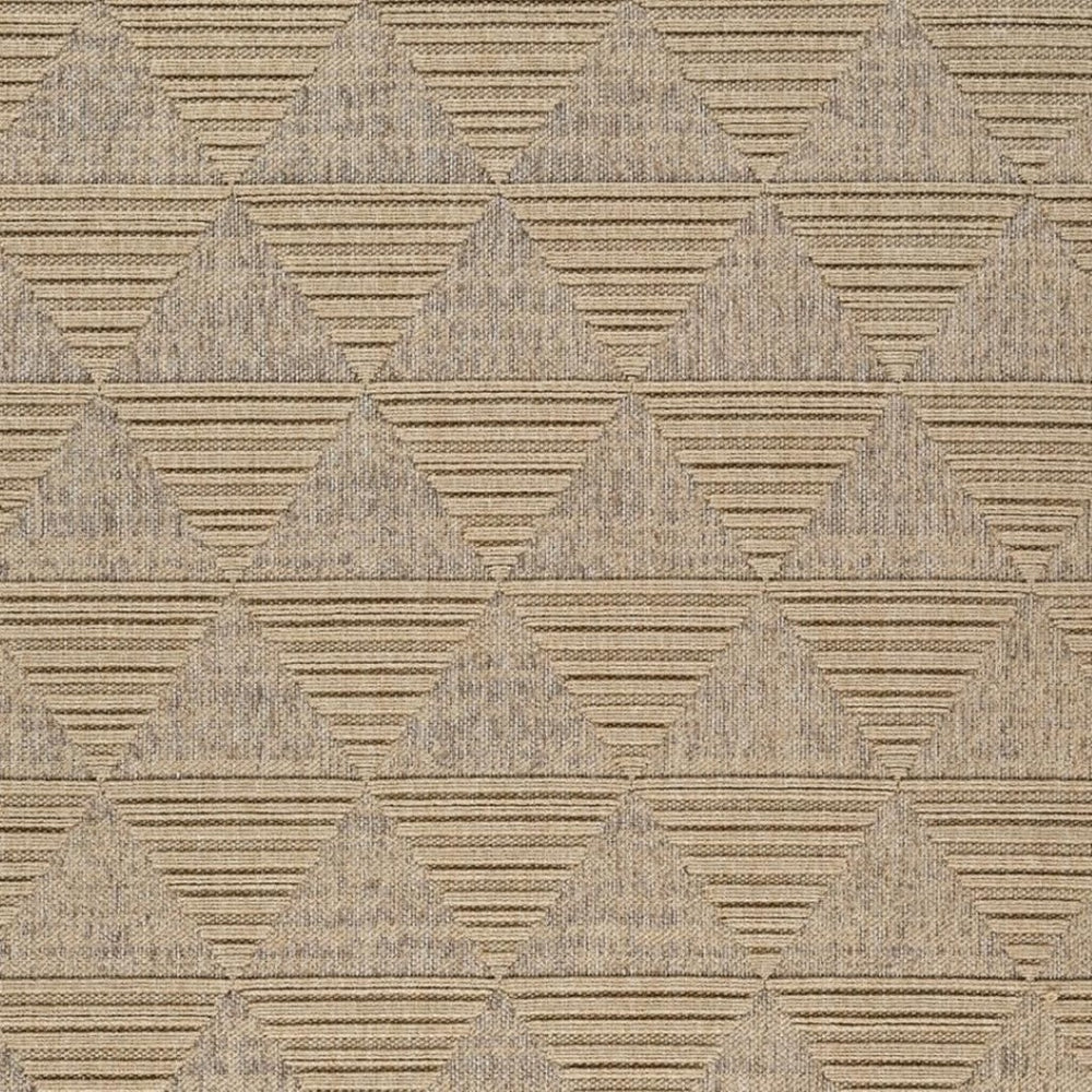 HomeRoots 7' Beige and Brown Geometric Distressed Area Rug – Stylish, Durable, and Versatile for Indoor or Outdoor Spaces 8' X 11' 559067