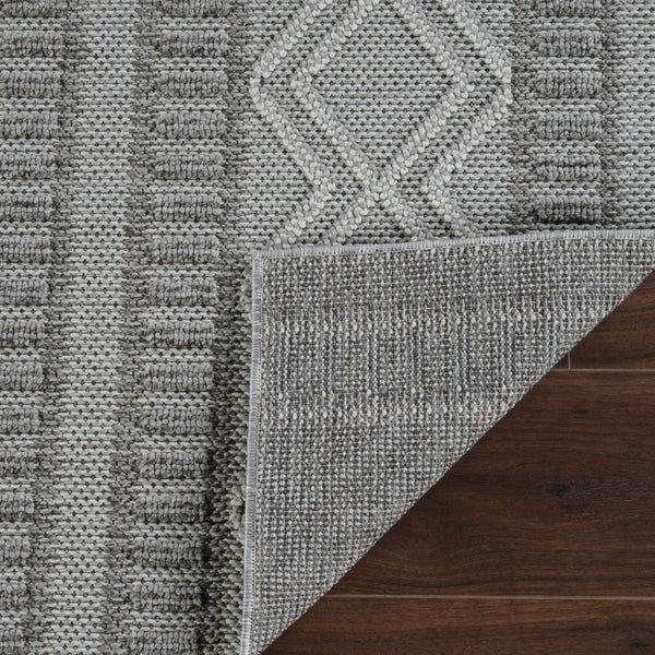 Homeroots 4' X 6' Beige And Gray Striped Distressed Indoor Outdoor Area Rug  Polypropylene 559069
