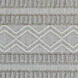 HomeRoots 5' Beige and Gray Striped Distressed Area Rug - Stylish, Durable, Ideal for Indoor and Outdoor Use 5' X 8' 559070