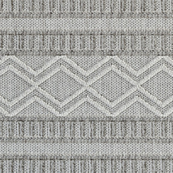 HomeRoots 5' Beige and Gray Striped Distressed Area Rug - Stylish, Durable, Ideal for Indoor and Outdoor Use 5' X 8' 559070