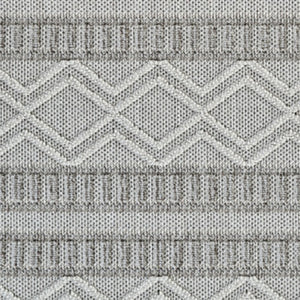 Homeroots 5' X 8' Beige And Gray Striped Distressed Indoor Outdoor Area Rug  Polypropylene 559070