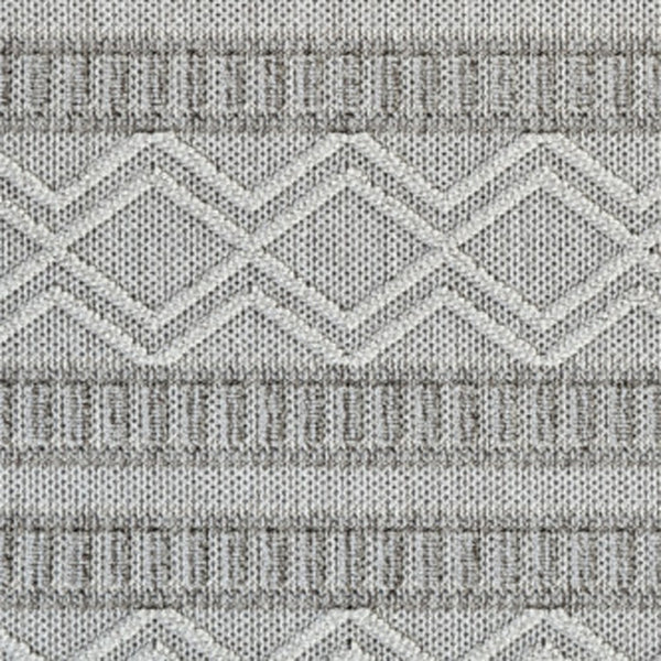 Homeroots 5' X 8' Beige And Gray Striped Distressed Indoor Outdoor Area Rug  Polypropylene 559070