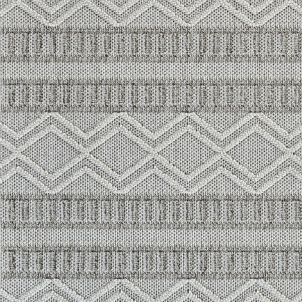 Homeroots 5' X 8' Beige And Gray Striped Distressed Indoor Outdoor Area Rug  Polypropylene 559070