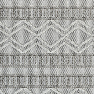 HomeRoots 5' Beige and Gray Striped Distressed Area Rug - Stylish, Durable, Ideal for Indoor and Outdoor Use 7' X 10' 559071