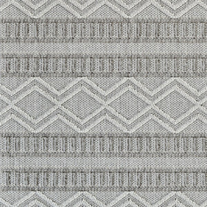 HomeRoots 5' Beige and Gray Striped Distressed Area Rug - Stylish, Durable, Ideal for Indoor and Outdoor Use 7' X 10' 559071