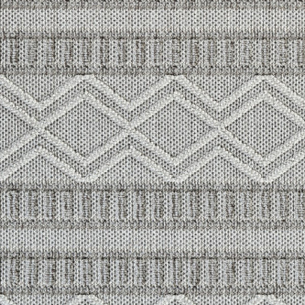 Homeroots 7' X 10' Beige And Gray Striped Distressed Indoor Outdoor Area Rug  Polypropylene 559071