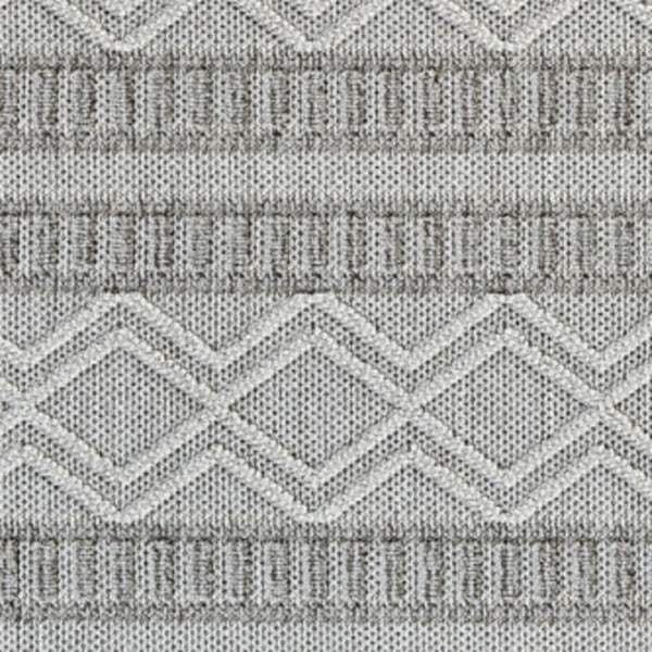 HomeRoots 5' Beige and Gray Striped Distressed Area Rug - Stylish, Durable, Ideal for Indoor and Outdoor Use 8' X 11' 559072
