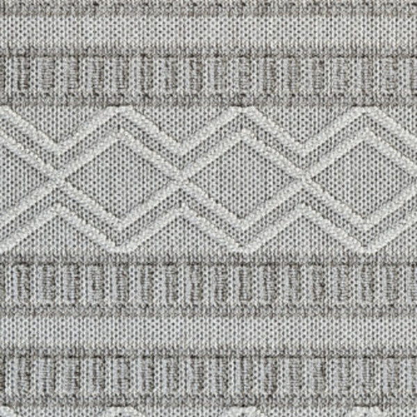 Homeroots 8' X 11' Beige And Gray Striped Distressed Indoor Outdoor Area Rug  Polypropylene 559072