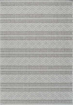 Homeroots 8' X 11' Beige And Gray Striped Distressed Indoor Outdoor Area Rug  Polypropylene 559072