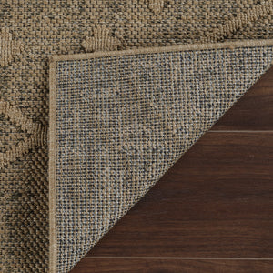 Homeroots 4' X 6' Beige And Brown Geometric Distressed Indoor Outdoor Area Rug  Polypropylene 559074