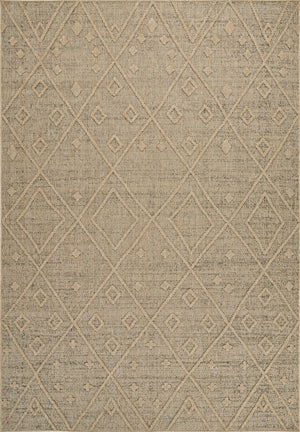 Homeroots 4' X 6' Beige And Brown Geometric Distressed Indoor Outdoor Area Rug  Polypropylene 559074