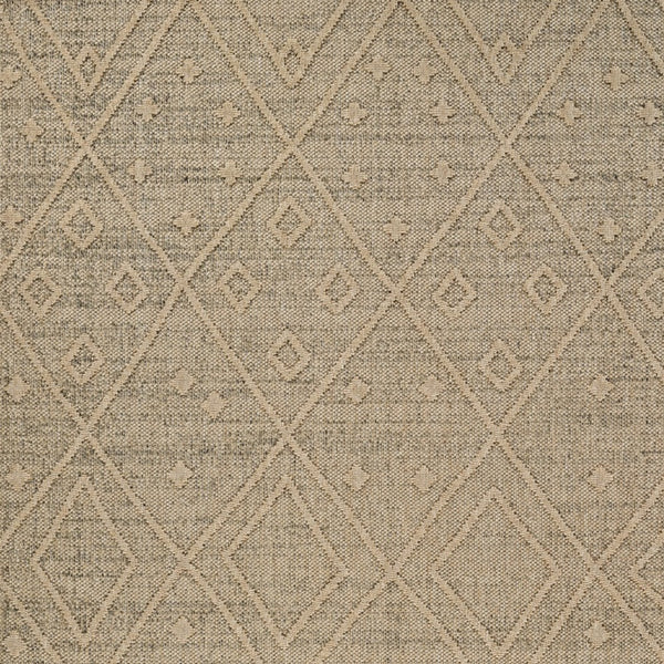 Homeroots 5' X 8' Beige And Brown Geometric Distressed Indoor Outdoor Area Rug  Polypropylene 559075