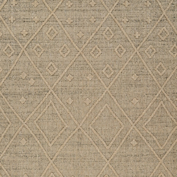 HomeRoots 5' Beige and Brown Geometric Distressed Area Rug – Durable, Stylish for Indoor and Outdoor Spaces 7' X 10' 559076