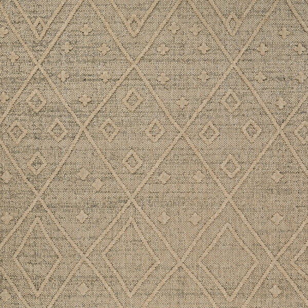 Homeroots 7' X 10' Beige And Brown Geometric Distressed Indoor Outdoor Area Rug  Polypropylene 559076
