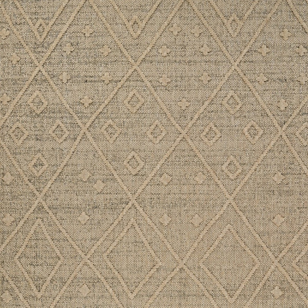 HomeRoots 5' Beige and Brown Geometric Distressed Area Rug – Durable, Stylish for Indoor and Outdoor Spaces 8' X 11' 559077