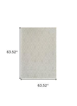 Homeroots 5' X 8' Beige And Gray Abstract Non Skid Area Rug  Polyester 559080