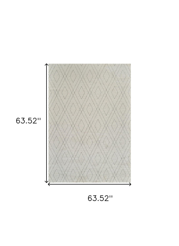 Homeroots 5' X 8' Beige And Gray Abstract Non Skid Area Rug  Polyester 559080