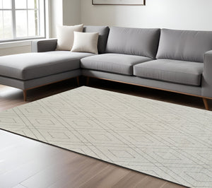 Homeroots 8' X 11' Beige And Gray Abstract Non Skid Area Rug  Polyester 559082