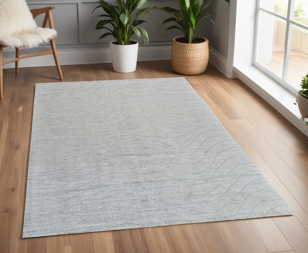 Homeroots 4' X 6' Gray Abstract Non Skid Area Rug  Polyester 559085
