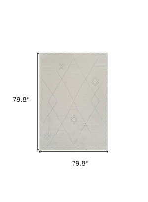 Homeroots 7' X 10' Cream And Beige Abstract Non Skid Area Rug  Polyester 559092