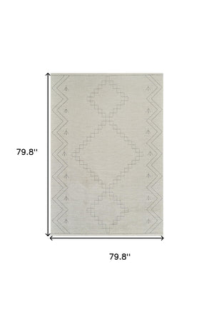 Homeroots 7' X 10' Cream And Beige Abstract Distressed Area Rug  Polyester 559097