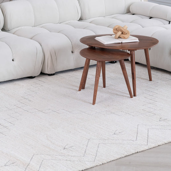 Homeroots 8' X 11' Cream And Beige Abstract Distressed Area Rug  Polyester 559098