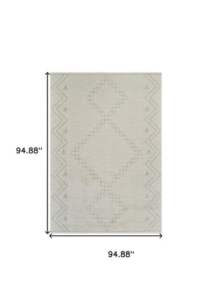 Homeroots 8' X 11' Cream And Beige Abstract Distressed Area Rug  Polyester 559098