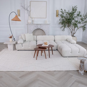 Homeroots 7' X 10' Cream And Beige Abstract Distressed Area Rug  Polyester 559102