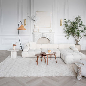 HomeRoots 4' Cream and Beige Abstract Distressed Area Rug – Stylish, Durable, Stain-Resistant Design for Any Room 4' X 6' 559105