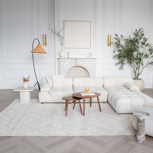 Homeroots 7' X 10' Cream And Beige Abstract Distressed Area Rug  Polyester 559107