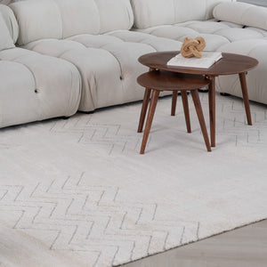 Homeroots 5' X 8' Cream And Beige Abstract Distressed Area Rug  Polyester 559111