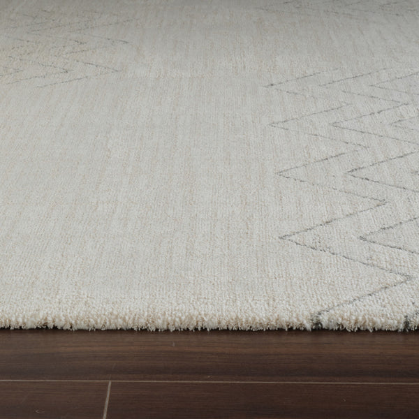 Homeroots 8' X 11' Cream And Beige Abstract Distressed Area Rug  Polyester 559113