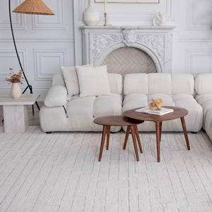 HomeRoots 4' Cream and Beige Abstract Distressed Area Rug - Modern, Durable Design for Any Room Style 5' X 8' 559116