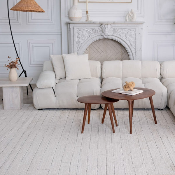 HomeRoots 4' Cream and Beige Abstract Distressed Area Rug - Modern, Durable Design for Any Room Style 5' X 8' 559116