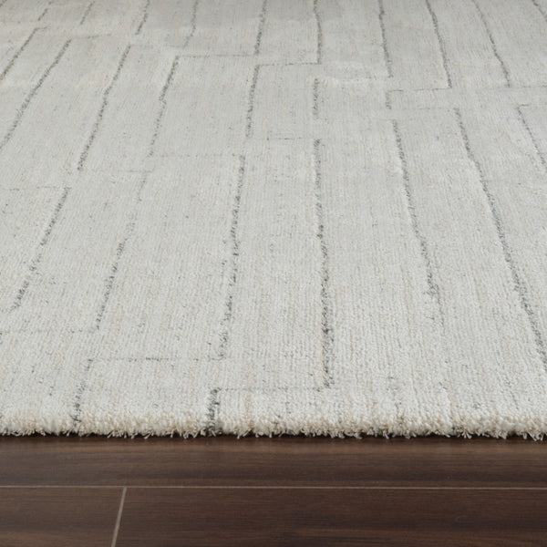 HomeRoots 4' Cream and Beige Abstract Distressed Area Rug - Modern, Durable Design for Any Room Style 5' X 8' 559116