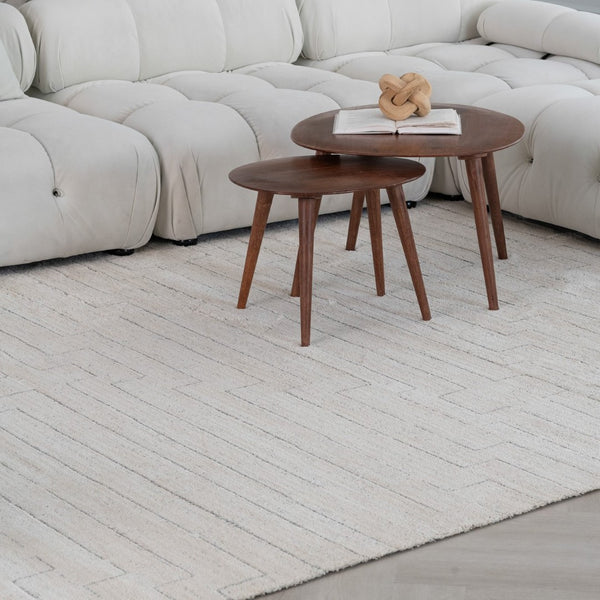 HomeRoots 4' Cream and Beige Abstract Distressed Area Rug - Modern, Durable Design for Any Room Style 5' X 8' 559116