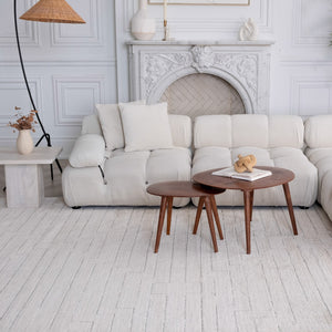 Homeroots 8' X 11' Cream And Beige Abstract Distressed Area Rug  Polyester 559118