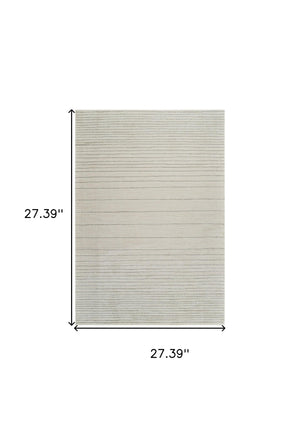 Homeroots 8' Cream And Beige Abstract Non Skid Runner Rug  Polyester 559119