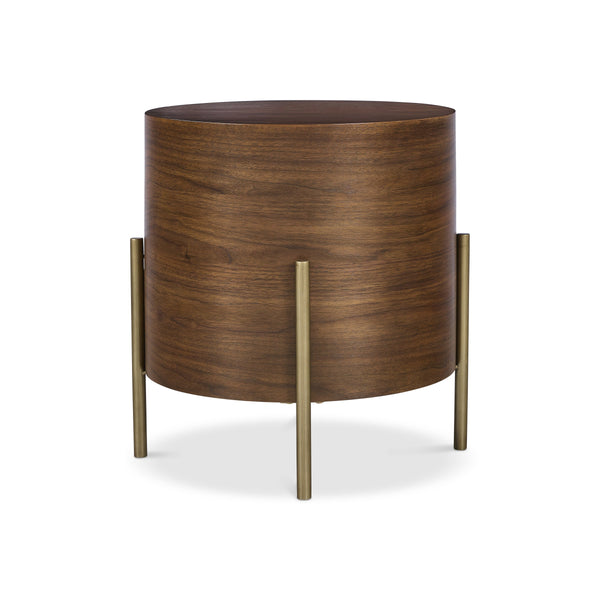 Bernhardt Bernhardt Morrison Walnut and Steel Side Table with Floating Top for Modern Living 559129